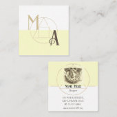 Hermes  minimaal monogram artful beige vierkante visitekaartje (Voorkant / Achterkant)