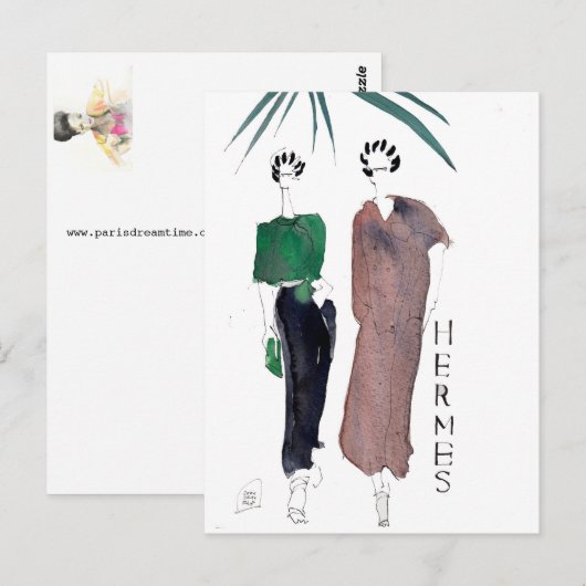 Hermes Mode Briefkaart door PARISDREAMTIME (Voorkant / Achterkant)