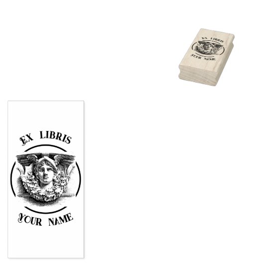 Hermes oude god antiek ex libris rubberstempel (Gestempeld)