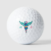 Hermes personeel met monogram moderne chique kunst golfballen (Voorkant)