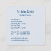 Hermes Rod Caduceus Blauw Water Ripples Medisch Vierkante Visitekaartje (Achterkant)