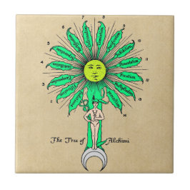 Hermes Tree of Alchemy Tegeltje