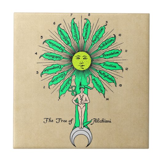 Hermes Tree of Alchemy Tegeltje (Voorkant)