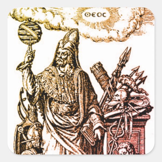 Hermes Trismegistus (Hermes the Thrice-Greatest) Vierkante Sticker (Voorkant)
