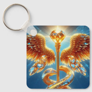 Hermes Winged Staff Sleutelhanger