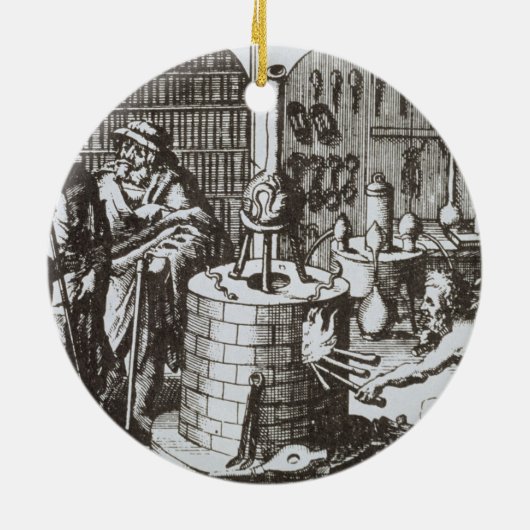 Hermetische filosofen en alchemicus uit 'Muse' Keramisch Ornament (Achterkant)