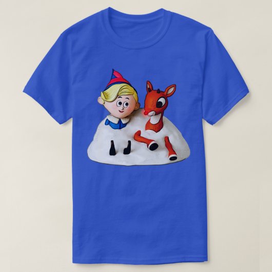 Hermey en Rudolph in de sneeuw T-shirt (Design voorkant)