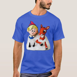 Hermey en Rudolph in de sneeuw T-shirt