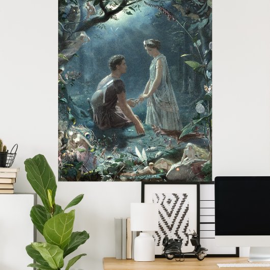 Hermia Lysander & fairies Midzomer Night Dream Poster (Thuiskantoor)