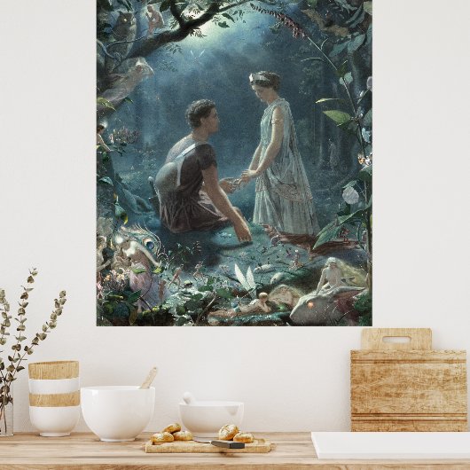 Hermia Lysander & fairies Midzomer Night Dream Poster (Keuken)