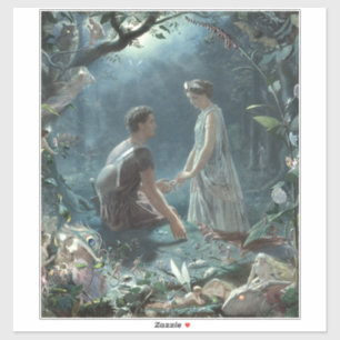Hermia Lysander & fairies Midzomer Night Dream Sticker