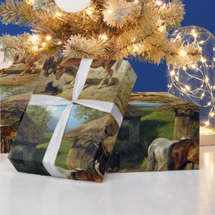 Hermine Biedermann-paarden bij de Stab Wr Cadeaupapier