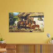 Hermine Biedermann-paarden in de Stab Canvas Afdruk (Insitu (Woonkamer))