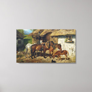 Hermine Biedermann-paarden in de Stab Canvas Afdruk