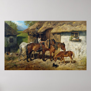 Hermine Biedermann-paarden in de Stabl Poster