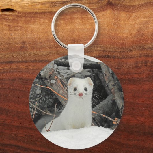 Hermine blanche sleutelhanger (Voorkant)