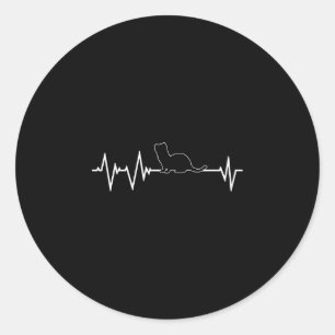 Hermine hartslag ontwerp wezel en fret ronde sticker