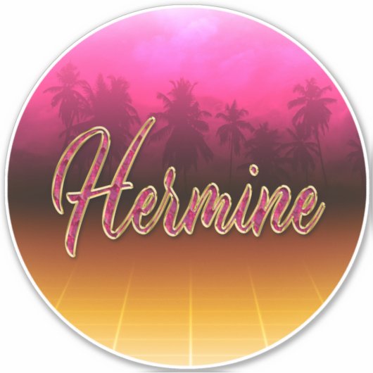 Hermine Vorname Name golden pink Aufkleber Sticker (Voorkant)
