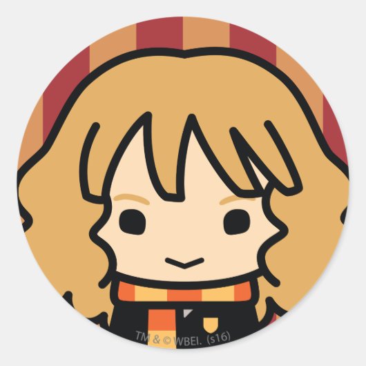Hermione Granger Cartoon Character Art Ronde Sticker (Voorkant)