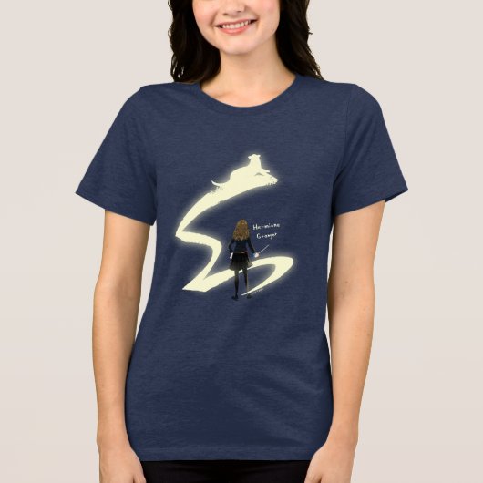 Hermione Griffel Patronus Schilderij Tri-Blend Shirt (Voorkant)