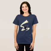 Hermione Griffel Patronus Schilderij Tri-Blend Shirt (Voorkant volledig)