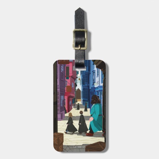 Hermione, HARRY POTTER™ & Hagrid in Diagon Alley Bagagelabel (Voorkant verticaal)