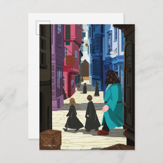 Hermione, HARRY POTTER™ & Hagrid in Diagon Alley Briefkaart (Voorkant / Achterkant)
