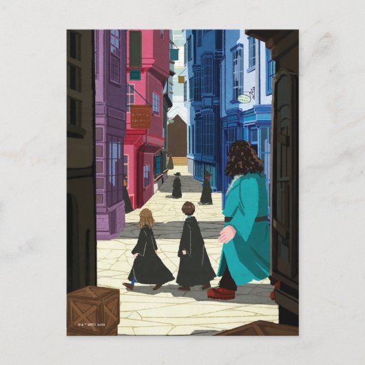 Hermione, HARRY POTTER™ & Hagrid in Diagon Alley Briefkaart (Voorkant)