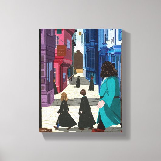 Hermione, HARRY POTTER™ & Hagrid in Diagon Alley Canvas Afdruk (Voorkant)