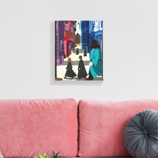 Hermione, HARRY POTTER™ & Hagrid in Diagon Alley Canvas Afdruk (Insitu (Woonkamer))