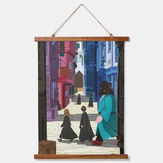 Hermione, HARRY POTTER™ & Hagrid in Diagon Alley Hangend Wandkleed (Voorkant)