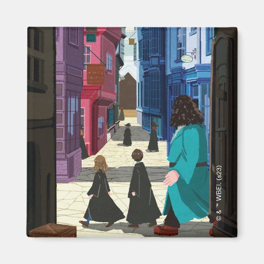 Hermione, HARRY POTTER™ & Hagrid in Diagon Alley Magneet (Voorkant)