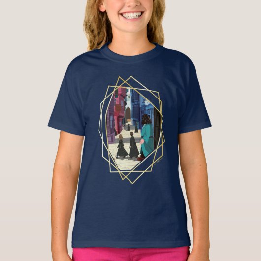 Hermione, HARRY POTTER™, & Hagrid in Diagon Alley T-shirt (Voorkant)