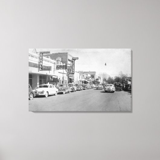 Hermiston, Oregon Main Street Uitzicht Foto Canvas Afdruk (Voorkant)