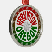 Hermiston Oregon roodgroene versier Metalen Ornament (Rechts)