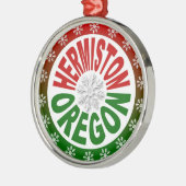 Hermiston Oregon roodgroene versier Metalen Ornament (Links)