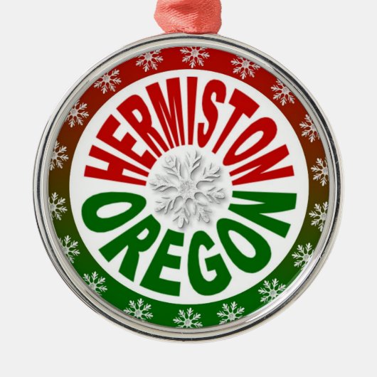 Hermiston Oregon roodgroene versier Metalen Ornament (Voorkant)