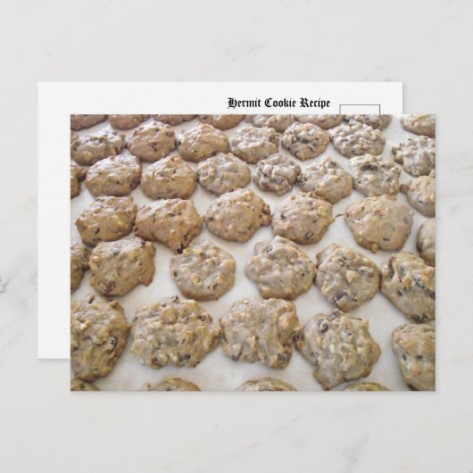 Hermit Cookie Recipe Briefkaart (Voorkant / Achterkant)