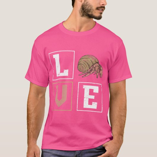 Hermit Crab Aquarist Valentines Day Crab T-shirt (Voorkant)