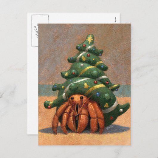 Hermit Crab Christmas Kaart (Voorkant / Achterkant)