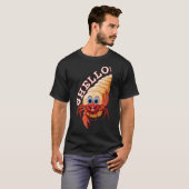 Hermit Crab Hallo Shello Funny Pun Shell Zee Anima T-shirt (Voorkant volledig)