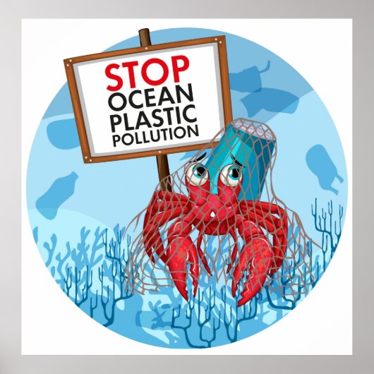 Hermit Crab Holding Sign. Poster (Voorkant)