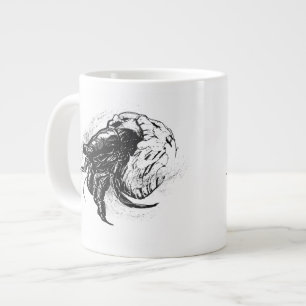 Hermit Crab in Black Grote Koffiekop