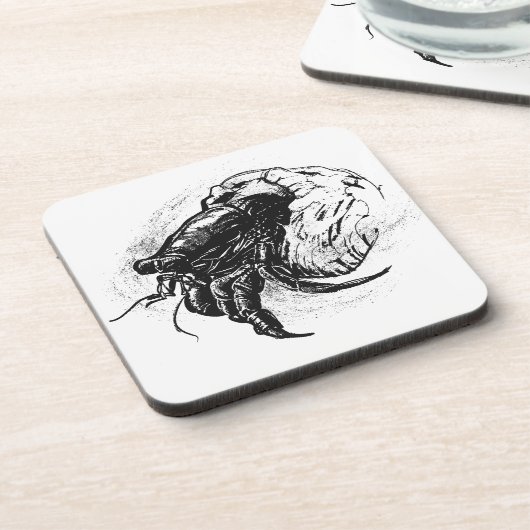 Hermit Crab in Black Onderzetter (Linkerzijde)