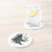 Hermit Crab in Black Zandsteen Onderzetter (Zijkant)