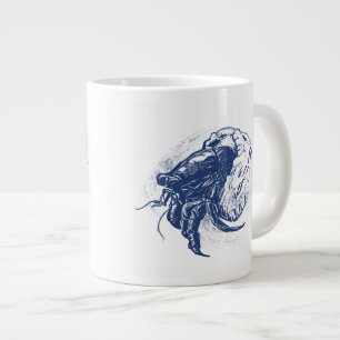Hermit Crab in Dark Blue Grote Koffiekop