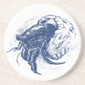 Hermit Crab in Dark Blue Zandsteen Onderzetter (Voorkant)