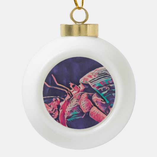 Hermit Crab Necklace Keramische Bal Ornament (Voorkant)