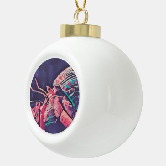 Hermit Crab Necklace Keramische Bal Ornament (Rechts)