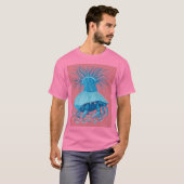 Hermit Crab, onderzeese kust, roze blauw dieren T-shirt (Voorkant volledig)
